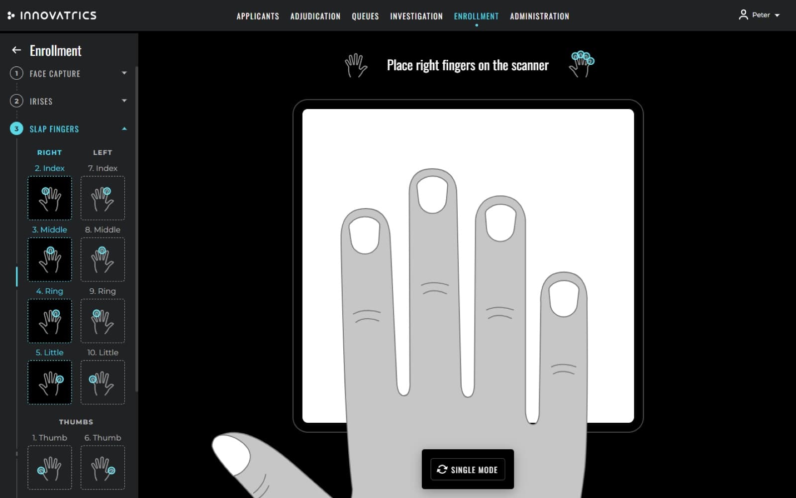 Fingerprint scans